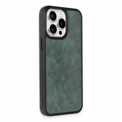 Newface İphone 14 Pro Kılıf Aras Deri Kapak - Koyu Yeşil Newface İphone 14 Pro Kılıf Aras Deri Kapak - Koyu Yeşil