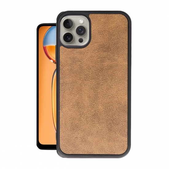 Newface İphone 14 Pro Kılıf Aras Deri Kapak - Taba