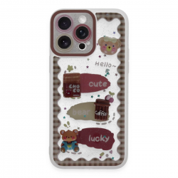 Newface İphone 14 Pro Kılıf Sweet Desenli Silikon Kapak - Şeffaf