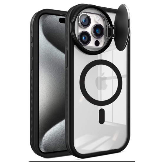 Newface İphone 14 Pro Max Kılıf Teleskop Lens Magsafe Silikon Kapak - Siyah