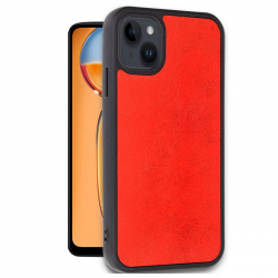 Newface İphone 15 Kılıf Aras Deri Kapak - Kırmızı Newface İphone 15 Kılıf Aras Deri Kapak - Kırmızı