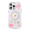 Newface İphone 15 Pro Flower Magsafe Kapak - Pembe