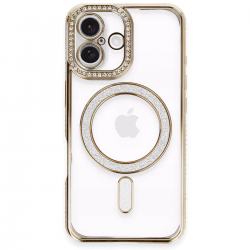 Newface İphone 16 Kılıf Joke Simli Magneticsafe Kılıf - Gold Newface İphone 16 Kılıf Joke Simli Magneticsafe Kılıf - Gold
