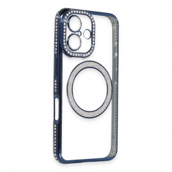 Newface İphone 16 Kılıf Joke Simli Magneticsafe Kılıf - Lacivert Newface İphone 16 Kılıf Joke Simli Magneticsafe Kılıf - Lacivert