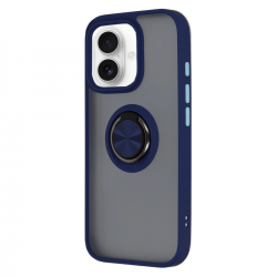 Newface İphone 16 Kılıf Montreal Yüzüklü Silikon Kapak - Lacivert Newface İphone 16 Kılıf Montreal Yüzüklü Silikon Kapak - Lacivert