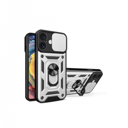 Newface İphone 16 Kılıf Pars Lens Yüzüklü Silikon - Gümüş Newface İphone 16 Kılıf Pars Lens Yüzüklü Silikon - Gümüş