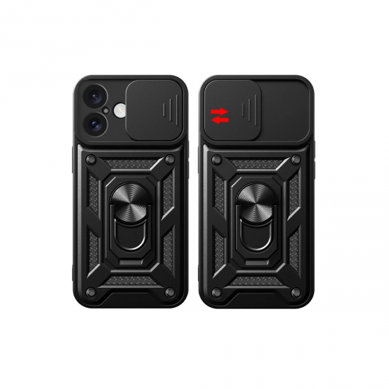 Newface İphone 16 Kılıf Pars Lens Yüzüklü Silikon - Lacivert