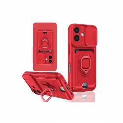 Newface İphone 16 Kılıf Zuma Kartvizitli Yüzüklü Silikon - Kırmızı Newface İphone 16 Kılıf Zuma Kartvizitli Yüzüklü Silikon - Kırmızı