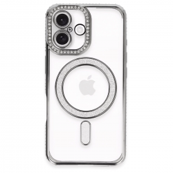 Newface İphone 16 Plus Kılıf Joke Simli Magneticsafe Kılıf - Gri Newface İphone 16 Plus Kılıf Joke Simli Magneticsafe Kılıf - Gri