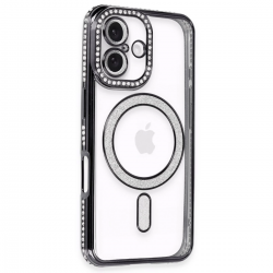 Newface İphone 16 Plus Kılıf Joke Simli Magneticsafe Kılıf - Siyah Newface İphone 16 Plus Kılıf Joke Simli Magneticsafe Kılıf - Siyah