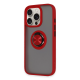 Newface İphone 16 Pro Kılıf Montreal Yüzüklü Silikon Kapak - Kırmızı