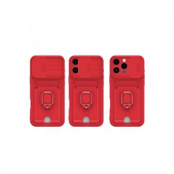 Newface İphone 16 Pro Kılıf Zuma Kartvizitli Yüzüklü Silikon - Lacivert