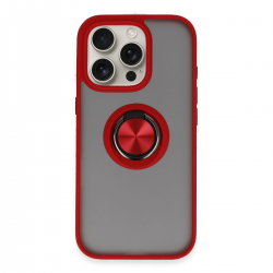 Newface İphone 16 Pro Max Kılıf Montreal Yüzüklü Silikon Kapak - Kırmızı Newface İphone 16 Pro Max Kılıf Montreal Yüzüklü Silikon Kapak - Kırmızı