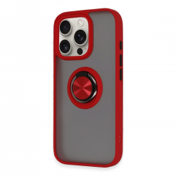 Newface İphone 16 Pro Max Kılıf Montreal Yüzüklü Silikon Kapak - Kırmızı Newface İphone 16 Pro Max Kılıf Montreal Yüzüklü Silikon Kapak - Kırmızı