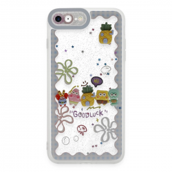 Newface İphone 7 Kılıf Sweet Desenli Silikon Kapak - Açık Mavi