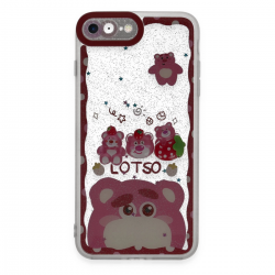 Newface İphone 7 Kılıf Sweet Desenli Silikon Kapak - Pembe