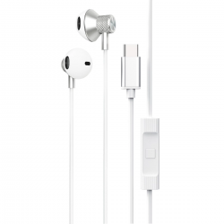 Newface Ls-730 1.2m İphone 15 Serisi İle Uyumlu Type-c Kablolu Kulaklık - Gümüş