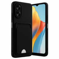 Newface Oppo A38 Kılıf Kelvin Kartvizitli Silikon - Siyah