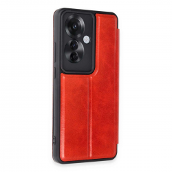 Newface Oppo Reno 11f Kılıf Flip Cover - Kırmızı