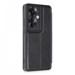 Newface Oppo Reno 11f Kılıf Flip Cover - Siyah
