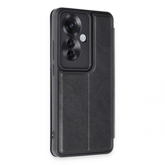 Newface Oppo Reno 11f Kılıf Flip Cover - Siyah