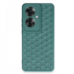 Newface Oppo Reno 11f Kılıf Petek Silikon Kapak - Koyu Yeşil Newface Oppo Reno 11f Kılıf Petek Silikon Kapak - Koyu Yeşil