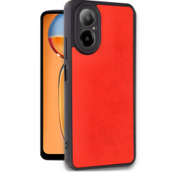 Newface Realme 12 Lite Kılıf Aras Deri Kapak - Kırmızı Newface Realme 12 Lite Kılıf Aras Deri Kapak - Kırmızı