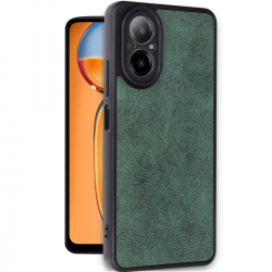 Newface Realme 12 Lite Kılıf Aras Deri Kapak - Koyu Yeşil Newface Realme 12 Lite Kılıf Aras Deri Kapak - Koyu Yeşil