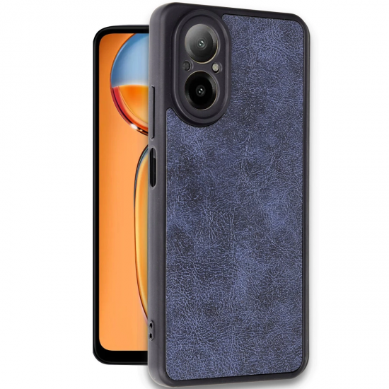 Newface Realme 12 Lite Kılıf Aras Deri Kapak - Lacivert