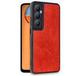 Newface Realme C65 Kılıf Aras Deri Kapak - Kırmızı Newface Realme C65 Kılıf Aras Deri Kapak - Kırmızı