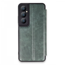 Newface Realme C65 Kılıf Flip Cover - Koyu Yeşil