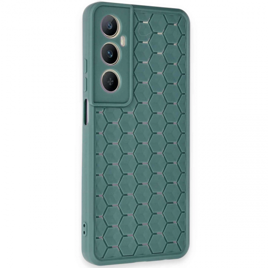 Newface Realme C65 Kılıf Petek Silikon Kapak - Koyu Yeşil