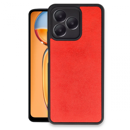 Newface Realme Note 50 4g Kılıf Aras Deri Kapak - Kırmızı