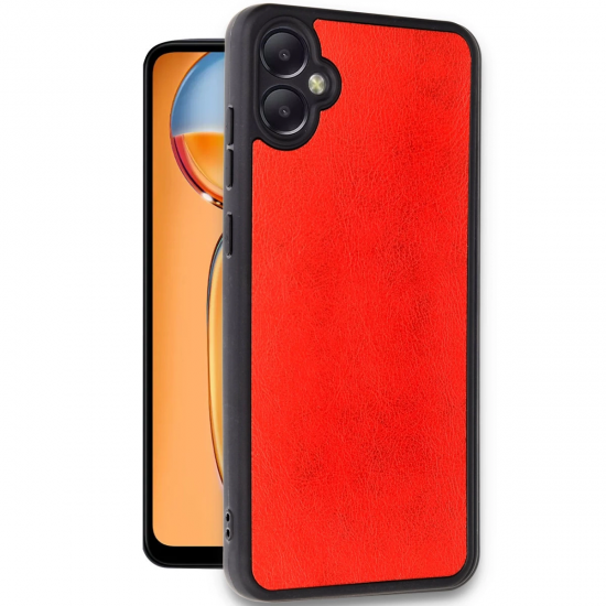 Newface Samsung Galaxy A05 Kılıf Aras Deri Kapak - Kırmızı