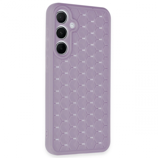 Newface Samsung Galaxy A15 4g Kılıf Petek Silikon Kapak - Lila