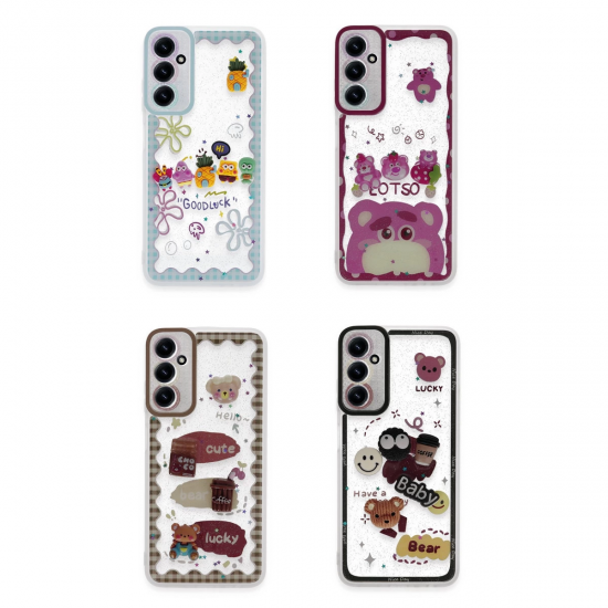 Newface Samsung Galaxy A15 4g Kılıf Sweet Desenli Silikon Kapak - Şeffaf