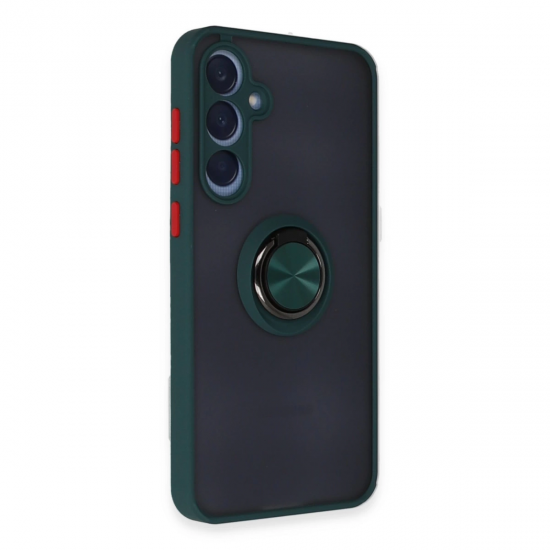 Newface Samsung Galaxy A25 5g Kılıf Montreal Yüzüklü Silikon Kapak - Yeşil