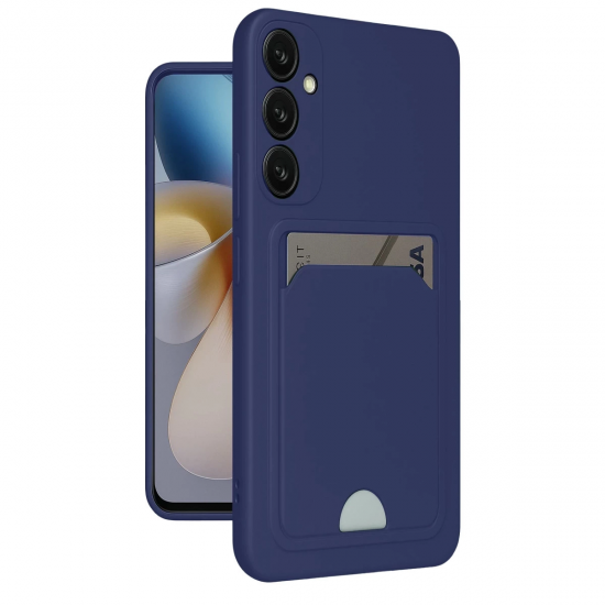 Newface Samsung Galaxy A35 5g Kılıf Kelvin Kartvizitli Silikon - Lacivert