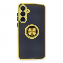 Newface Samsung Galaxy A35 5g Kılıf Montreal Yüzüklü Silikon Kapak - Sarı Newface Samsung Galaxy A35 5g Kılıf Montreal Yüzüklü Silikon Kapak - Sarı