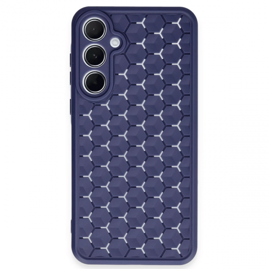 Newface Samsung Galaxy A35 5g Kılıf Petek Silikon Kapak - Lacivert