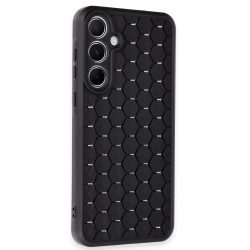 Newface Samsung Galaxy A35 5g Kılıf Petek Silikon Kapak - Siyah