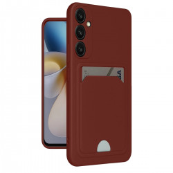 Newface Samsung Galaxy A55 5g Kılıf Kelvin Kartvizitli Silikon - Bordo