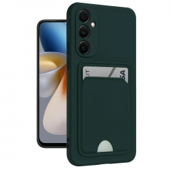 Newface Samsung Galaxy A55 5g Kılıf Kelvin Kartvizitli Silikon - Koyu Yeşil