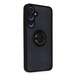 Newface Samsung Galaxy A55 5g Kılıf Montreal Yüzüklü Silikon Kapak - Siyah