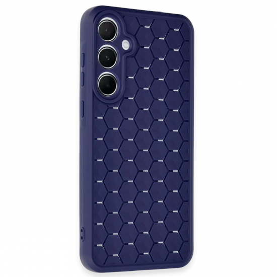 Newface Samsung Galaxy A55 5g Kılıf Petek Silikon Kapak - Lacivert