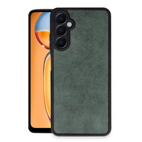 Newface Samsung Galaxy M15 Kılıf Aras Deri Kapak - Koyu Yeşil