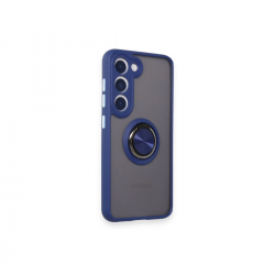 Newface Samsung Galaxy M15 Kılıf Montreal Yüzüklü Silikon Kapak - Lacivert
