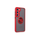 Newface Samsung Galaxy S24 Fe Kılıf Montreal Yüzüklü Silikon Kapak - Kırmızı