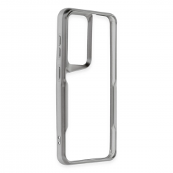 Newface Samsung Galaxy S24 Kılıf Boyi Silikon Kapak - Gümüş