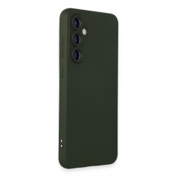 Newface Samsung Galaxy S24 Kılıf Nano İçi Kadife Silikon - Koyu Yeşil